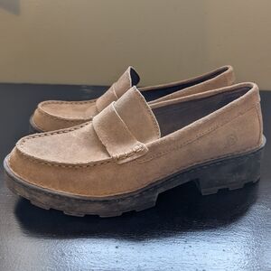 Born Tan Suede Loafers